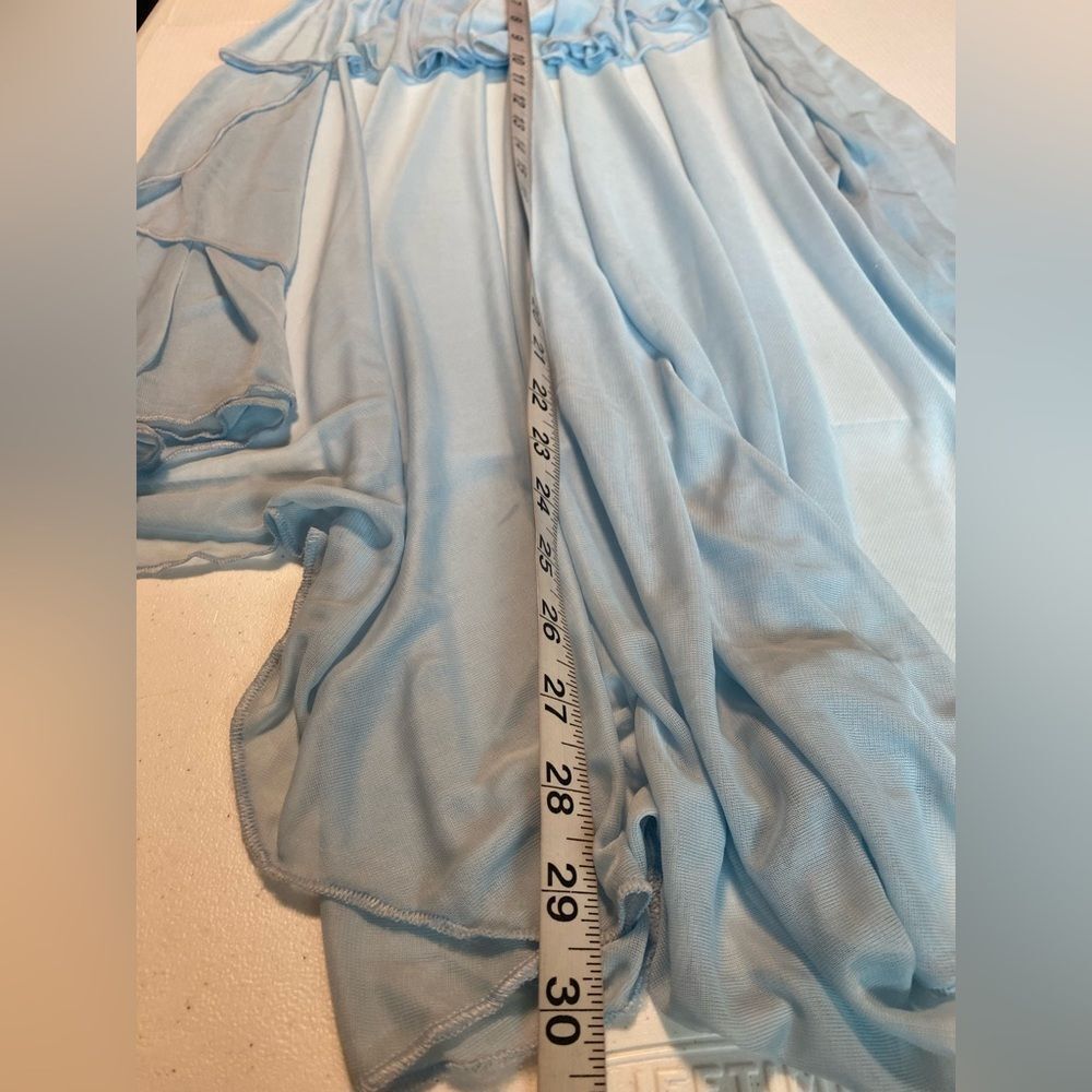 Body wrapper solo custom lyrical Dance 2 piece illusion blue maxi Skirt MC 8/10 - Picture 9 of 16